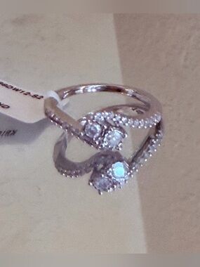 Diamond 925 Sterling Silver Double Halo Ring Size 7 0.25 CTS